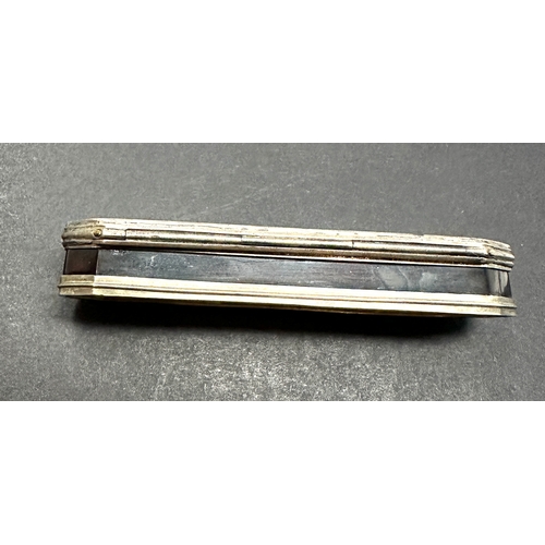 1 - 18th century George III Silver tortoiseshell and finely engraved mother-of-pearl toothpick holder. C... 