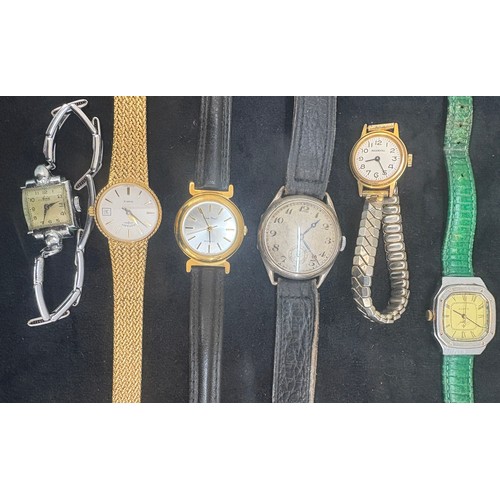 496 - Selection of vintage lades and gents wristwatches, all untested