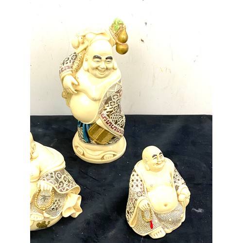 462 - 3 Resin Budda's markings to base, tallest measures 8 inches