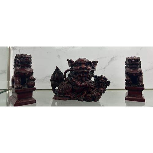 456 - Selection of Resin Chinese Foo dog figures