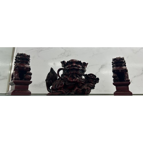 456 - Selection of Resin Chinese Foo dog figures