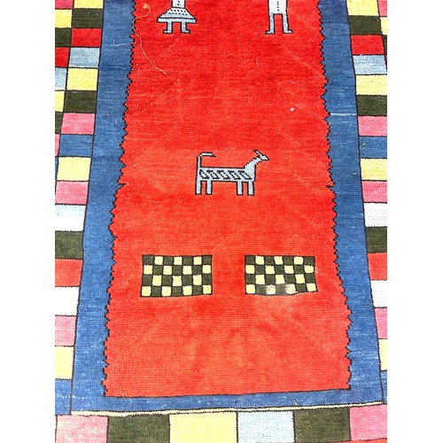 Vintage Aztec style rug measures approximately 54 inches wide 71 inches ...