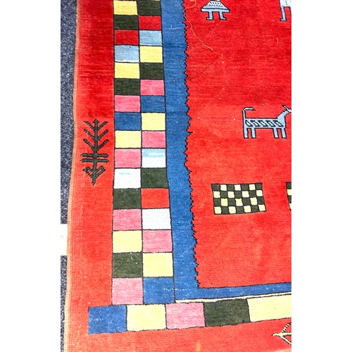 Vintage Aztec style rug measures approximately 54 inches wide 71 inches ...