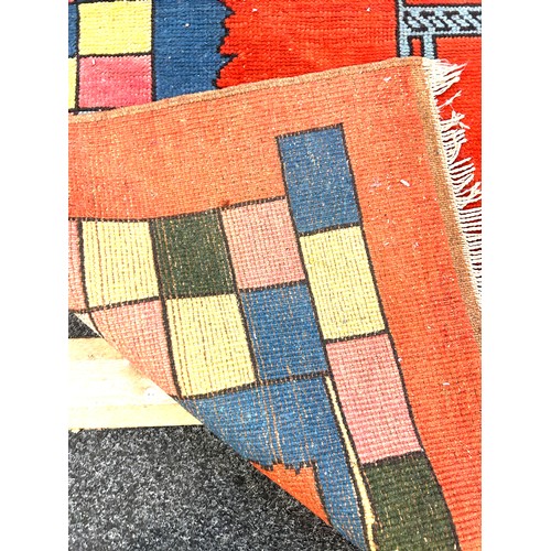 Vintage Aztec style rug measures approximately 54 inches wide 71 inches ...