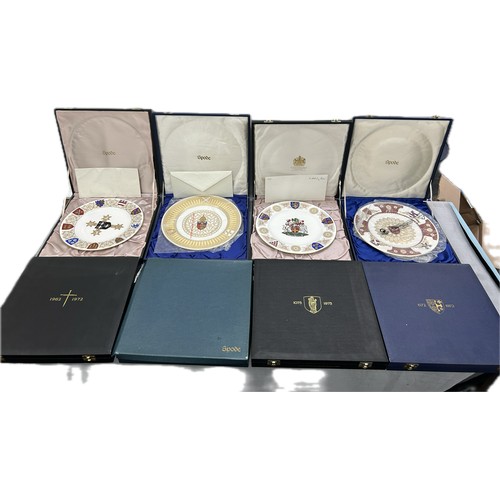 274 - Selection of 8 vintage Spode porcelain plates all in display cases with COAs