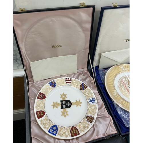 274 - Selection of 8 vintage Spode porcelain plates all in display cases with COAs