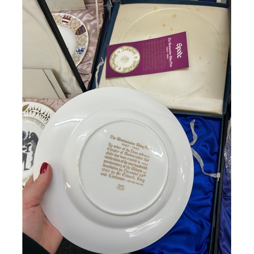 274 - Selection of 8 vintage Spode porcelain plates all in display cases with COAs