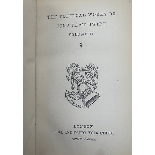 57 - Set Antique hardback books, The Rambler Vol I, II, III by S Johnson  LL.D, Set 3 antique Swift Aldin... 