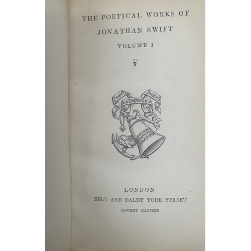 57 - Set Antique hardback books, The Rambler Vol I, II, III by S Johnson  LL.D, Set 3 antique Swift Aldin... 