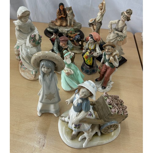 216 - Selection of assorted vintage porcelain ornaments/figures to include Capodimonte  etc