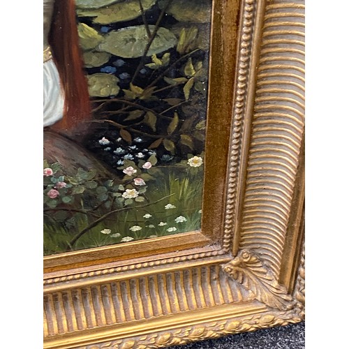 430 - Vintage framed oil on canvas unsigned, Orphelia possibly by John William measures approximately 37 i... 