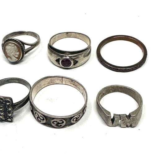 6 Vintage silver rings