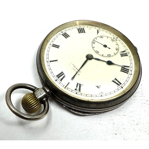390 - Antique silver open face pocket watch the watch is not ticking weight 76g