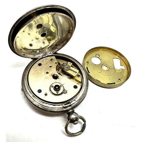 398 - Antique 935 silver open face pocket watch watts & co ltd bristol  the watch is not ticking tghe bala... 