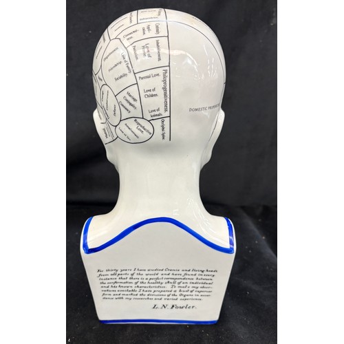 7 - Phrenology head by L N Fowler, approximate height 12.5 inches