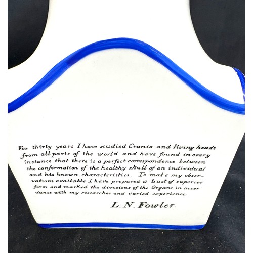 7 - Phrenology head by L N Fowler, approximate height 12.5 inches