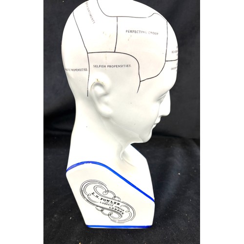 7 - Phrenology head by L N Fowler, approximate height 12.5 inches