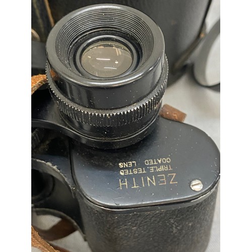 13 - Pair Prinzlux,  Zenith 8 x 30 field binoculars, both in cases, untested