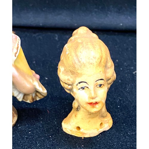 518 - Selection of 4 vintage half dolls/ pin cushion