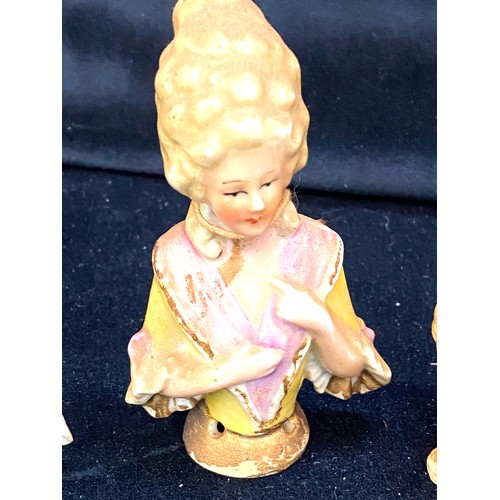 518 - Selection of 4 vintage half dolls/ pin cushion