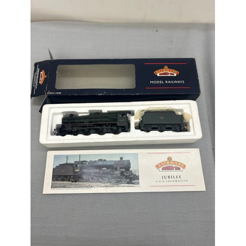 114 - Bachmann OO branch line Steam Loco BR Green L/Crest 45697 Achilles  4000G Jubilee Class - weathered ... 