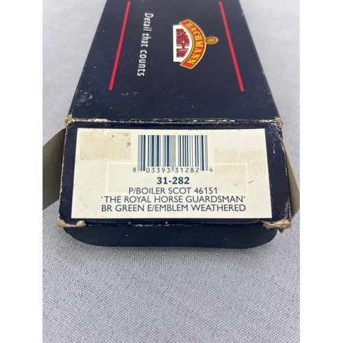 144 - Boxed Bachmann Branch-line OO  31-282: P/Boiler Scot 46151 The Royal Horse Guardsman BR Green E/Embl... 