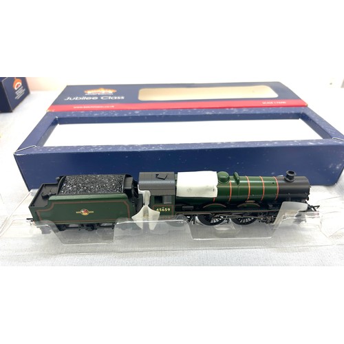 116 - Boxed Bachmann Branch-line Jubilee class 45659 drake BR Green late crest, damp damage to box