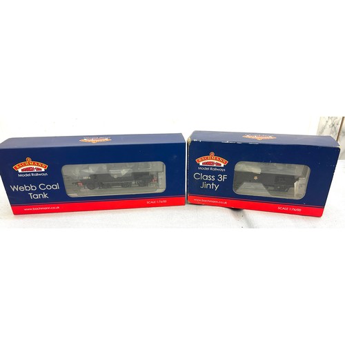 141 - Boxed Bachmann Branch-line Class 3F Fowler Jinty 47483 BR Black early emblem, LNWR Webb Coal tank 58... 