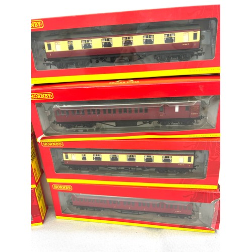 128 - Selection of 7 boxed Hornby OO gauge carriages, to include   R4347C, R4678, R4690, R4447 etc, boxes ... 