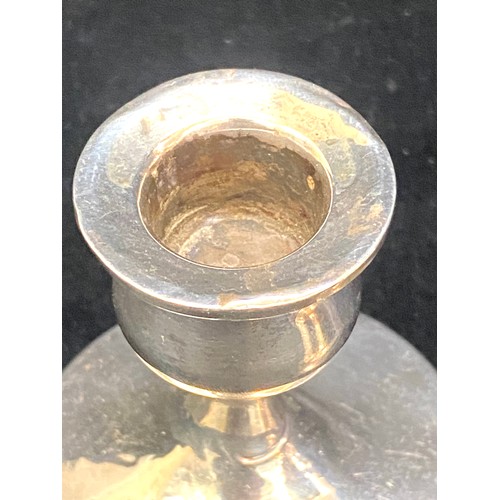 448 - Pair 1936 silver candlesticks, one other silver candlestick, tallest measures approximately 3 inches