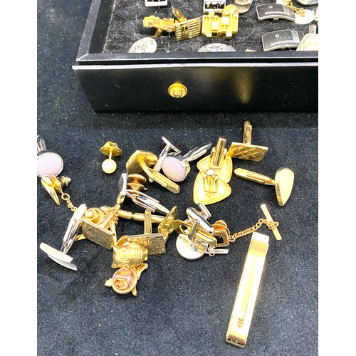 Large selection of men's cufflinks, tie pins various designs