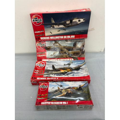 161 - Selection of 4 boxed Airfix models to include A06010 Consolidated B24 Liberator B.VI, A08020 Vickers... 