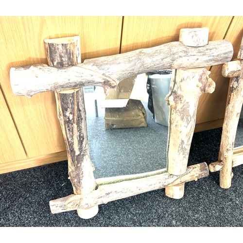 37 - Two driftwood mirrors largest measures approximately 24 inches tall 22 inches wide