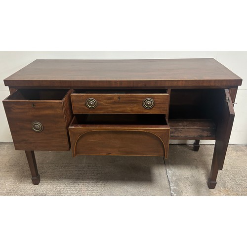 397 - Antique mahogany inlaid regency sideboard measures approximately: 36 inches tall x 59 wide and 22 de... 