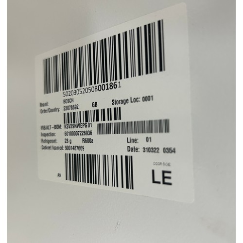 390 - Bosch electronic tall fridge measures approximately: 63 inches tall x 23.5 wide and 27 deep with han... 