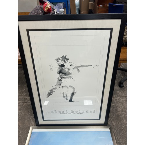 428B - Two framed posters largest measures approximately: 42 inches tall x 32 wide