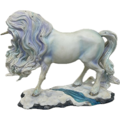 43 - Original boxed Nemesis Now B4077M8 Pure Spirit Unicorn ornament measures approximately 24cm long