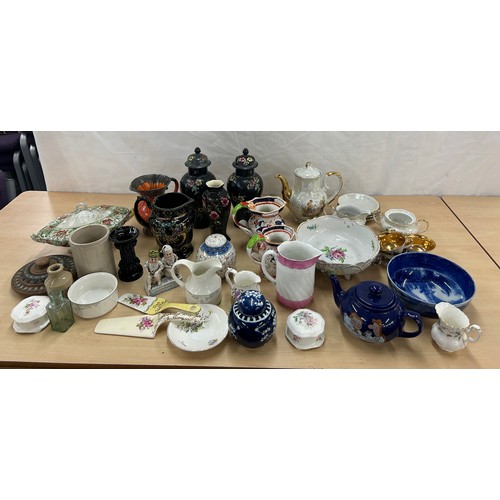 359 - Selection of pottery miscellaneous to include jugs, lidded vases, teapots, etc