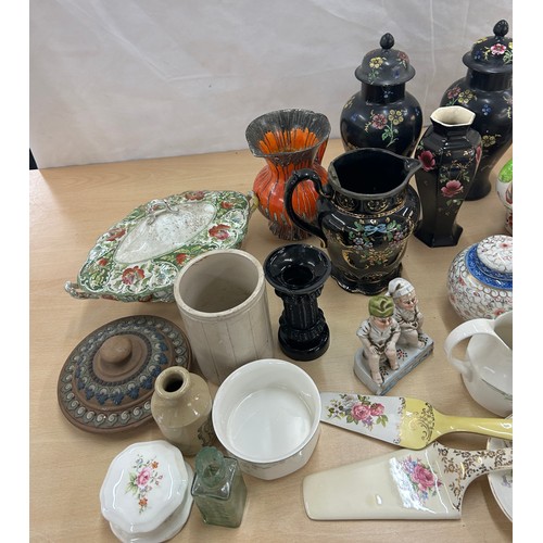 359 - Selection of pottery miscellaneous to include jugs, lidded vases, teapots, etc