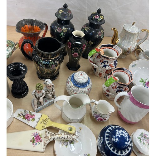 359 - Selection of pottery miscellaneous to include jugs, lidded vases, teapots, etc