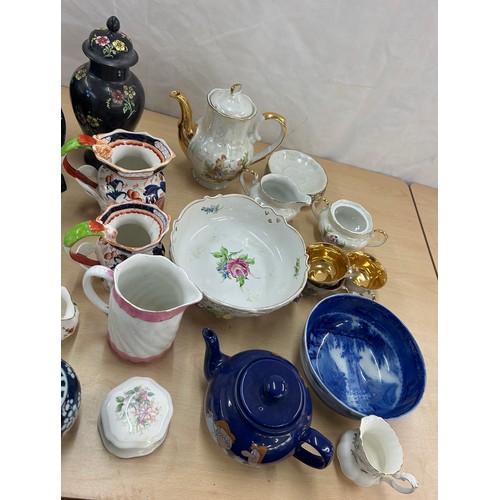 359 - Selection of pottery miscellaneous to include jugs, lidded vases, teapots, etc