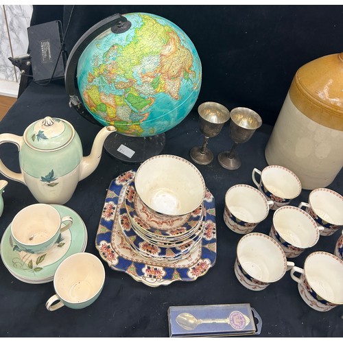360 - Selection of miscellaneous to include vintage part tea services, stoneware jug, cuckoo clock, etc