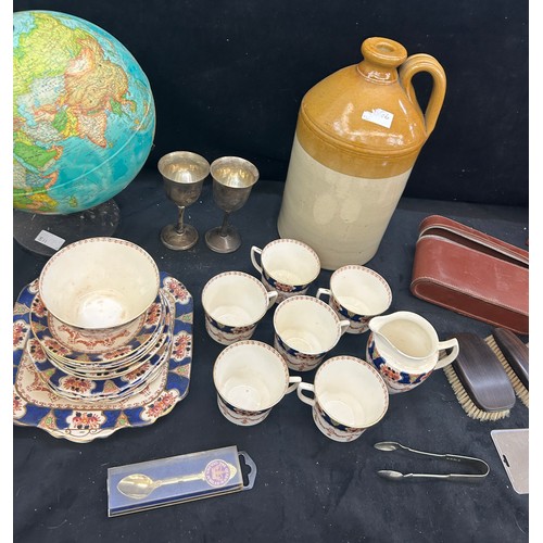 360 - Selection of miscellaneous to include vintage part tea services, stoneware jug, cuckoo clock, etc