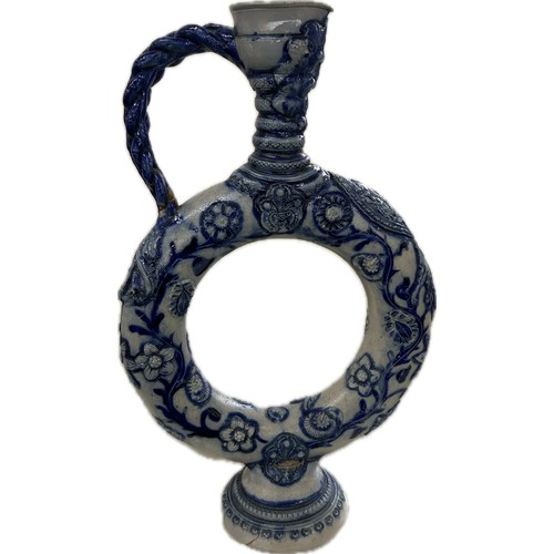 566 - Antique stoneware ewer measures approximately: 16.5 inches tall