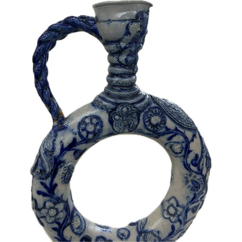 566 - Antique stoneware ewer measures approximately: 16.5 inches tall