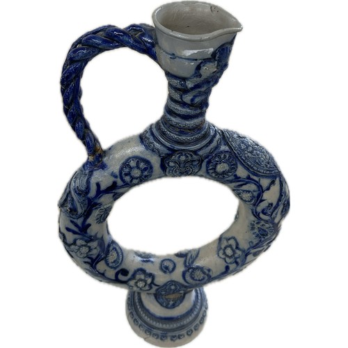 566 - Antique stoneware ewer measures approximately: 16.5 inches tall