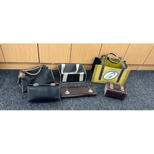 351 - Selection of assorted vintage ladies leather hand bags