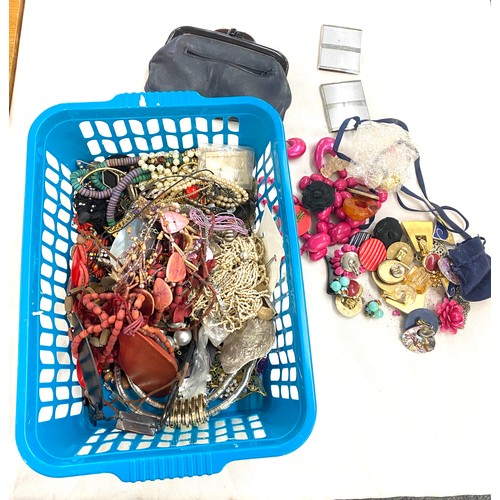 490 - Large selection of assorted costume jewellery includes beads, earrings etc