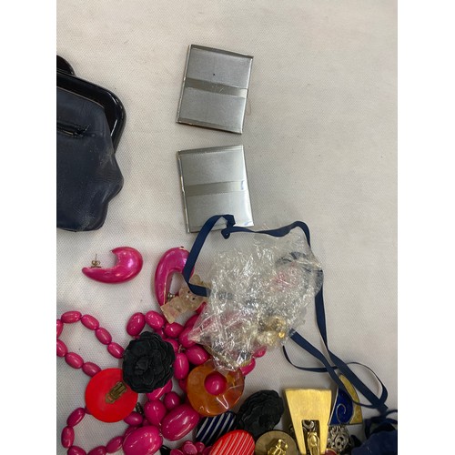 490 - Large selection of assorted costume jewellery includes beads, earrings etc