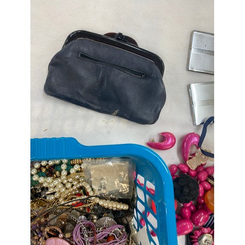 490 - Large selection of assorted costume jewellery includes beads, earrings etc